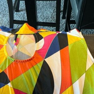 Colorful Geometric Print Top